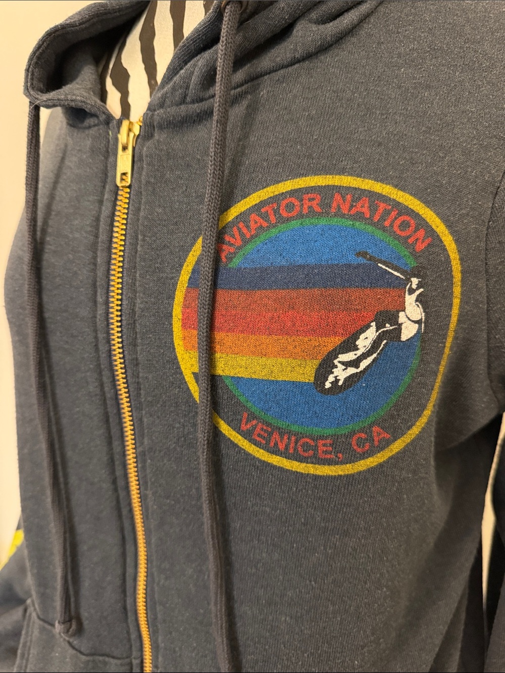 Excellent! Aviator Nation Charcoal Zip Hoodie Venice , CA Sz Sm